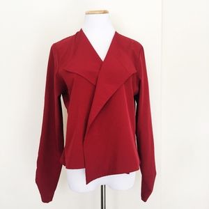 Active Jacket Open Front Draped Long Sleeve Ruched